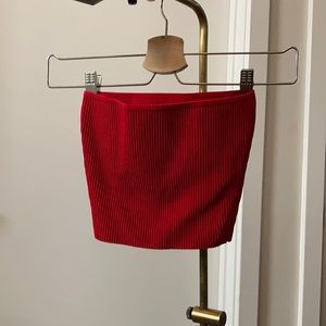Babaton Aritzia Red crop tube top, size XS